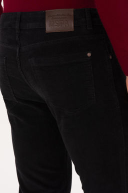 Erkek Slim Fit Siyah Kanvas Pantolon