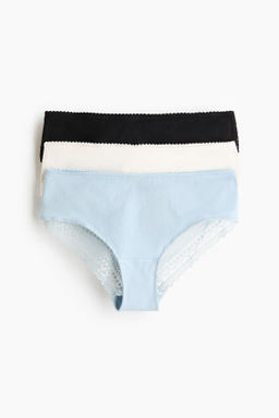 Pack de 3 bragas hipster de encaje y algod?n