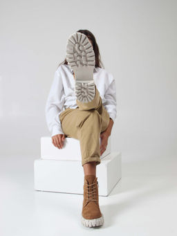 Ботинки 228.V.466be. светло-коричневый замша/Байка