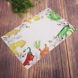 Цена за 3 шт. Салфетка на стол 45*30см плетеная "Овощи"