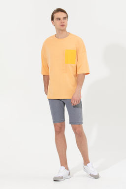 U. S. Polo Assn Мужская футболка оверсайз с круглым вырезом цвета дыни - U.s. polo assn фото 3