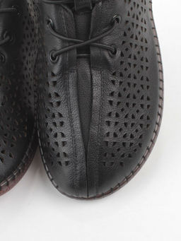 03-5005-1 BLACK Полуботинки женские летние (натуральная кожа)