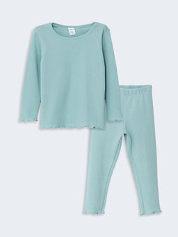 Bisiklet Yaka Uzun Kollu K?z Bebek Pijama Tak?m