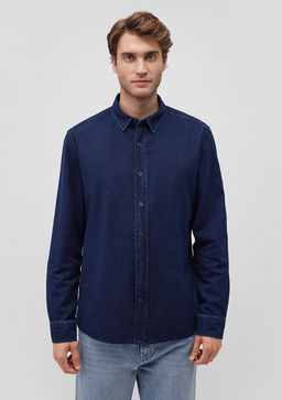 Lacivert Denim Gomlek - Mavi фото 3