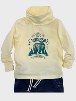 Лонгслив для мальчика с принтом UD 2483 молочный