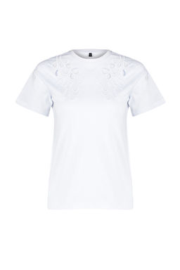 TRENDYOLMILLA Siyah Brode Nak?sl? Basic/Regular Kal?p Orme T-Shirt TWOSS24TS00069  фото 24