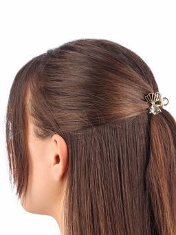 Цена за 6 шт. Крабик для волос «Оливия», бант, 2.5 см, золото