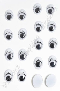 Фурнитура "Глазки овальные" 12*15 мм (100 шт) SF-3073, белые