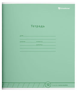 Комплект тетрадей 12 л. косая линия ПАСТЕЛЬНО-ЗЕЛЕНАЯ мелованный картон, ВД-лак, 20 шт
