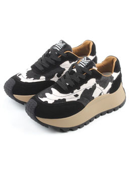 04-PDH362-3 BLACK Кроссовки демисезонные женские (натуральная замша, натуральная кожа)