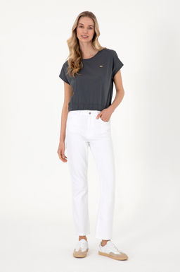 Kad_n Antrasit Bisiklet Yaka Ti__rt Sepette S_rpriz _ndirim - U.s. polo assn фото 4