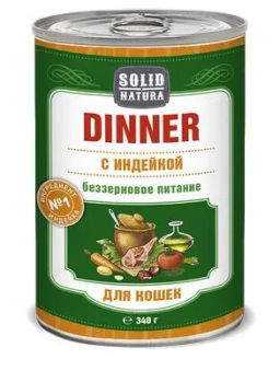 Solid Natura Dinner д/кош. Индейка 0,34 кг. ж/б ЦБ-00017490