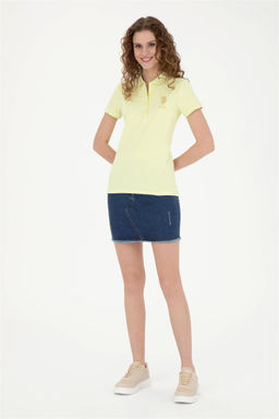 Женская светло-желтая базовая футболка - U.s. polo assn фото 4