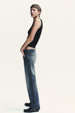TRF STRAIGHT CROP MID-WAIST JEANS - Zara фото 5