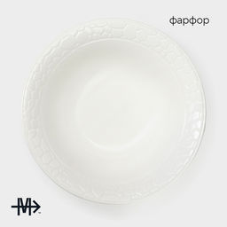 Тарелка глубокая Magistro Rodos, 650 мл, 18×6 см, фарфор, белая