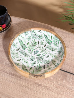 Блюдо «Оливковая ветвь», 25.5×25.5×6 см, дерево манго