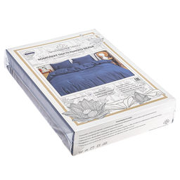 Постельное белье, комплект Евростандарт "Темный деним", 4 предмета: пододеяльник 200х215см, простыня 220х240см, 2 наволочки 70х70см с клапаном-запахом, микрофибра 80г/м2, полиэстер 100%, упаковка "классическая" ПВХ 34,5х41см, "Домашняя мода" (Россия)