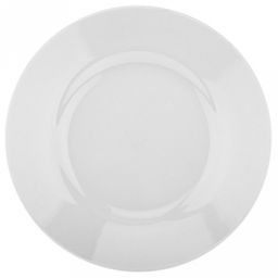 Тарелка мелкая фарфоровая д200мм, h25мм, белье, гладкий край (Россия)