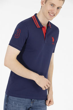 U. S. Polo Assn Мужская темно-синяя базовая футболка с воротником-поло - U.s. polo assn фото 13