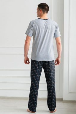 Пижама мужская из футболки с коротким рукавом и брюк из кулирки Генри антрацит - Амадэль фото 3