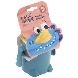 Lalababy Поильник детский пластмассовый Play with Me Hello, Dino! 270мл, 11х9,3х11,7см, синий колокольчик (Россия) - Домашняя мода фото 5
