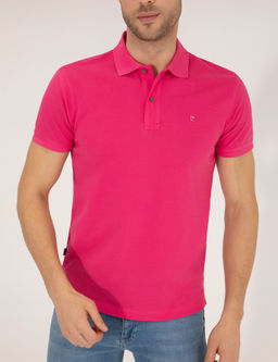 Pembe Slim Fit Polo Yaka Basic Ti__rt