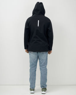 Ветровка спортивная мужская с капюшоном softshell черного цвета 9563Ch - Mtforce фото 6