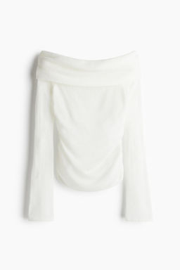 Jersey off-the-shoulder en punto transparente - H&m фото 4
