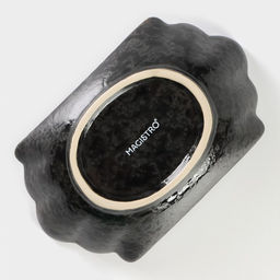Салатник Magistro «Ночной дождь», 13×8×4.5 см, фарфор, чёрный