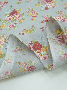 Поплин Букеты роз на сером, СОРТ2, ш.1.5м, хлопок-100%, 90гр/м.кв - Купава фото 7