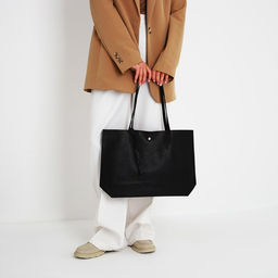 Сумка - шоппер женская на кнопке, с монетницей, 35×10×28 см, чёрная