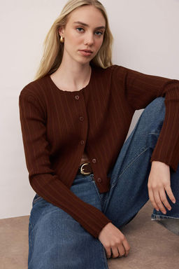 Kahverengi Ispanyol Kol Triko H?rka TWOAW26HI00268 - Trendyolmilla фото 2