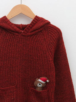 Kap??onlu Uzun Kollu Erkek Bebek Triko Kazak