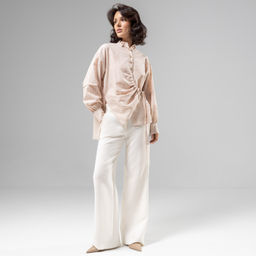 Рубашка из 100% хлопка, Дивная смелость (beige) - Charutti фото 4