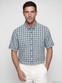 Regular Fit Ekose Poplin Erkek G?mlek