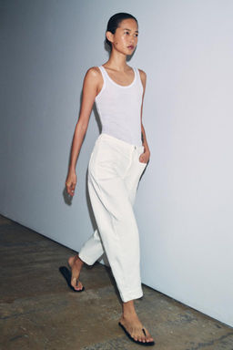 PANTAL?N DENIM BARREL BOLSILLOS ZW COLLECTION / Blanco - Zara фото 11