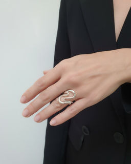 Кольцо с белым серебрением