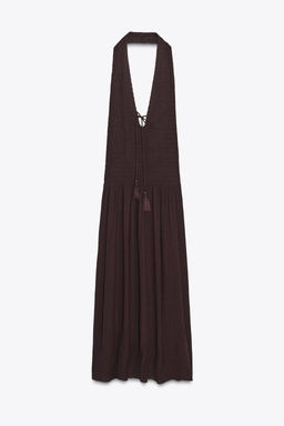 SMOCKED HALTER DRESS - Zara фото 8