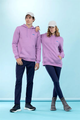 Сиреневый базовый свитшот с капюшоном (унисекс) - U.s. polo assn фото 2