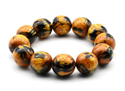 Браслет из полимера шарик 20мм цв.желтый