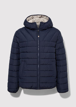 Cift Tarafl? Kapusonlu Lacivert Sisme Mont - Mavi фото 6