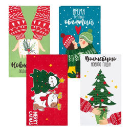 Набор кухонных полотенец Доляна Время теплых объятий, 35х60 см-4шт., 100% хлопок, 160 г/м2  фото 27