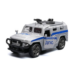 Серебристая инерционная машинка полицейская die-cast , 1:32