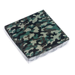 Цена за 5 шт. Коробка для печенья, «Зеленый камуфляж» 15×15×3