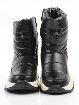 02-WA010-1M BLACK Сапоги Дутики зимние женские (натуральная кожа, курточная ткань, 100% шерсть) - Фабричный китай фото 6