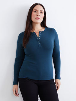 Bisiklet Yaka Fitilli Kad?n Ti??rt