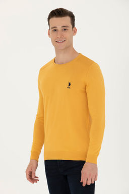 U. S. Polo Assn Мужской горчичный базовый свитер - U.s. polo assn фото 14