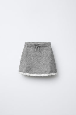 KNIT SKIRT WITH CROCHET TRIMS