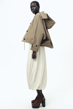 ZW COLLECTION SHORT HOODED TRENCH COAT - Zara фото 3