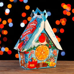 Цена за 5 шт. Подарочная коробка Скворечник солнечный, 26 х 11 х 20,5 см
